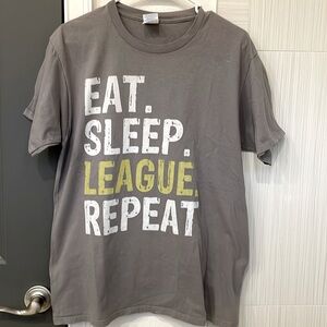 EUC Eat Sleep League Repeat, Size M
